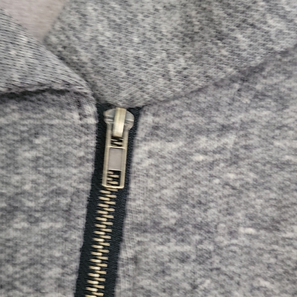 Mystree Skylar Asymmetrical Knit Zip Jacket in Taupe - Picture 5 of 15